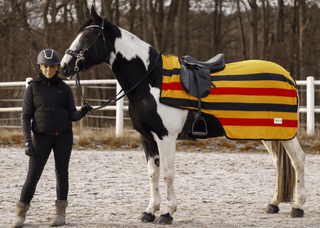 Skrittäcke golden stripe i härlig fleece -  från  NOVA
